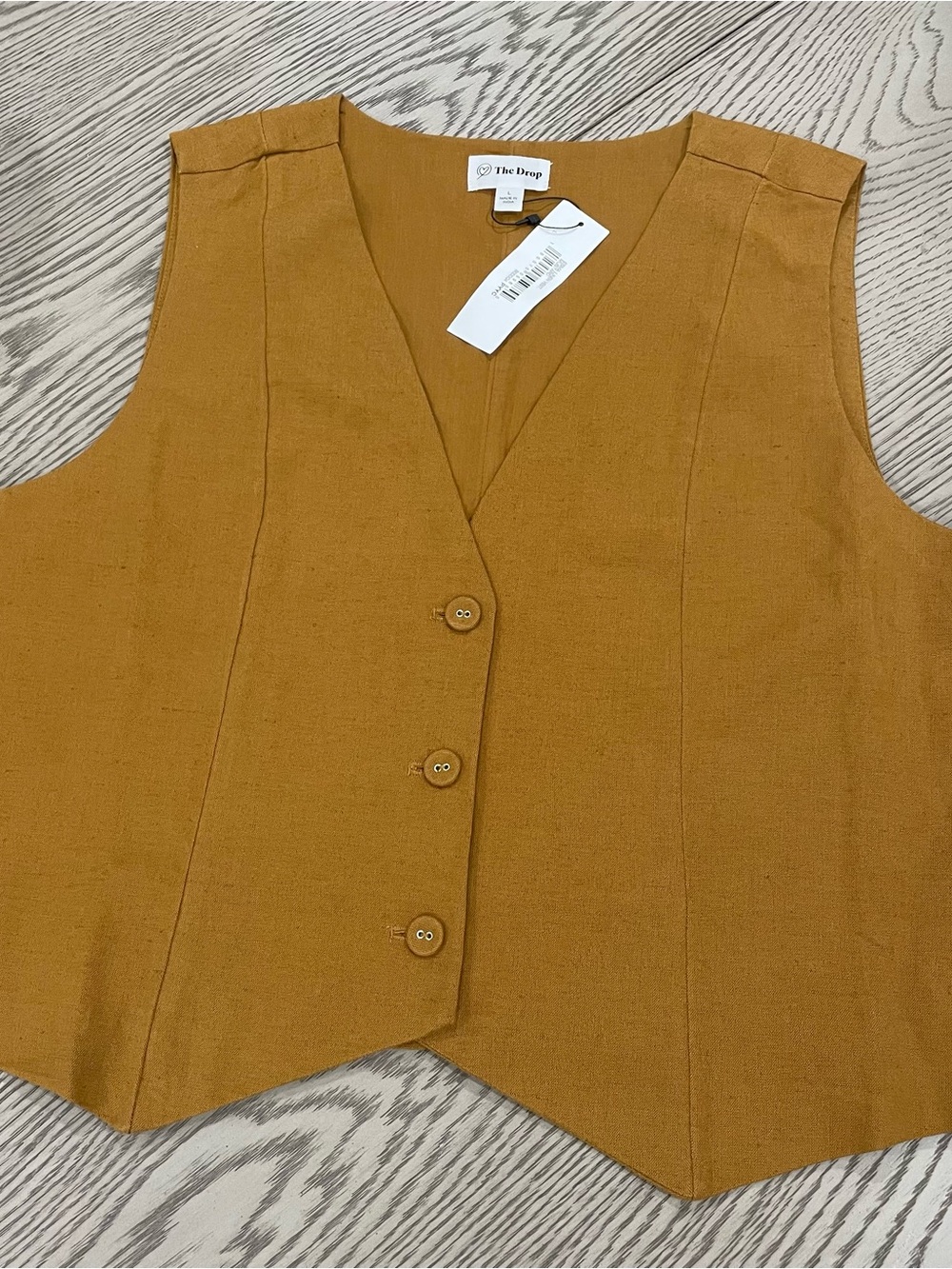 Women's Mustard Button-Front Vest